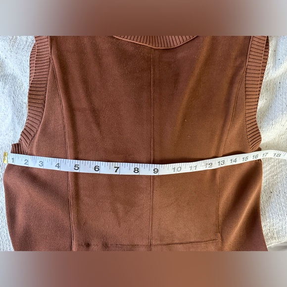 🤎 NEW New York & company sleeveless brown stretch bodycon panel dress L - Picture 7 of 13